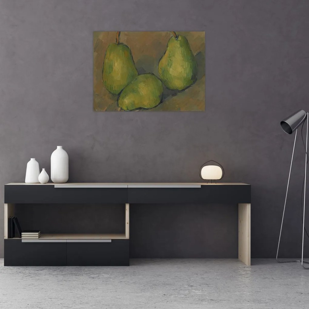 Obraz na szkle - Paul Cézanne, Three Pears, reprodukcje (70x50 cm)