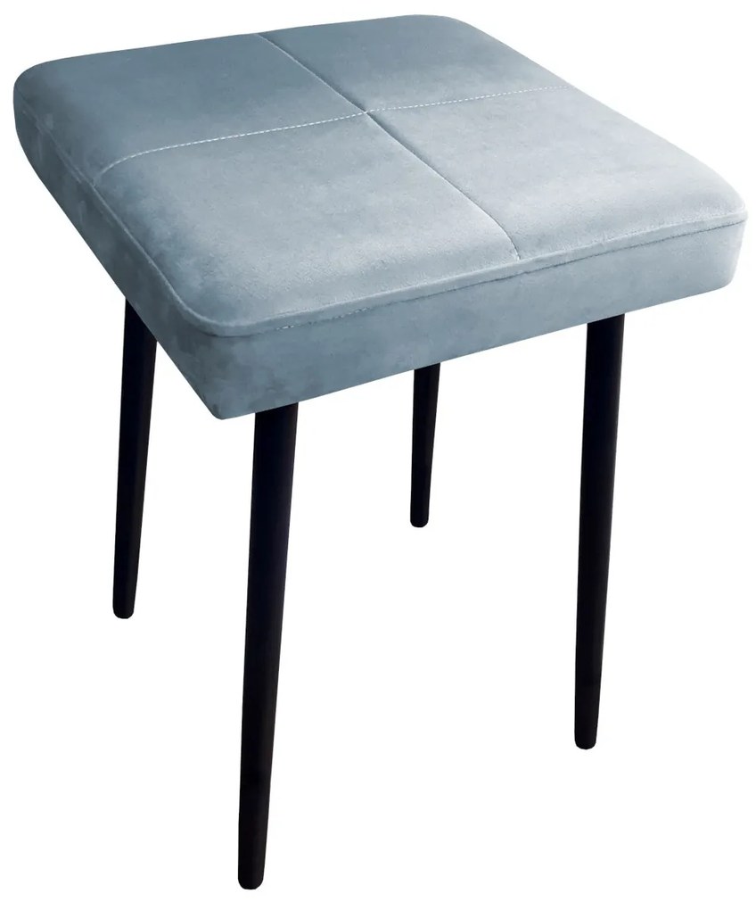 Taboret MAX BL06 szary błękit podstawa czarna