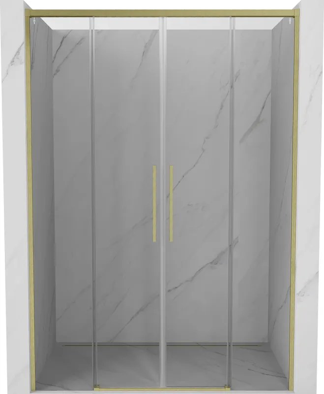 Mexen Rox Duo drzwi prysznicowe rozsuwane 160 cm, transparent, złote szczotkowane - 8C2-160-002-55-00