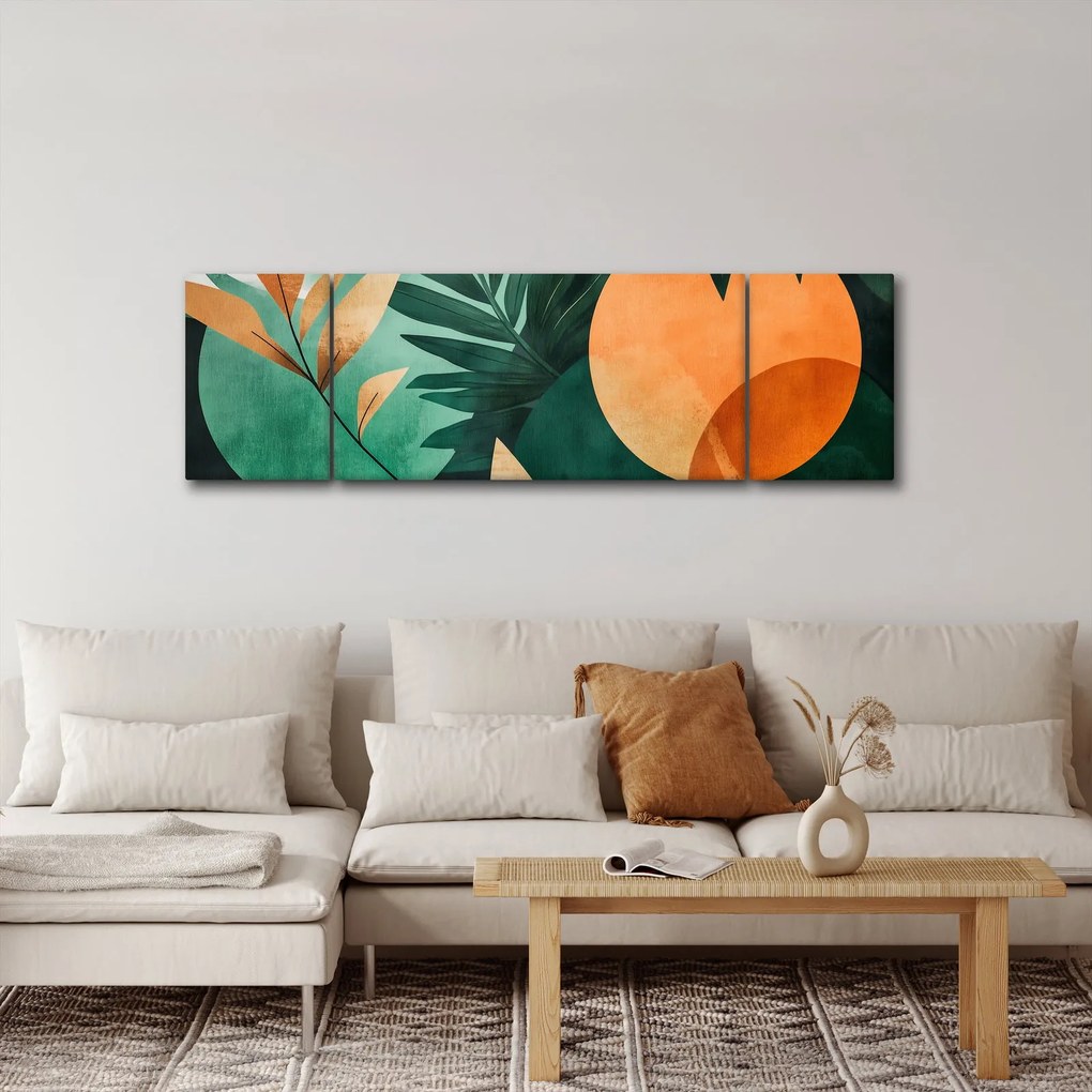 Obraz - Geometryczne motywy naturalne (170x50 cm)