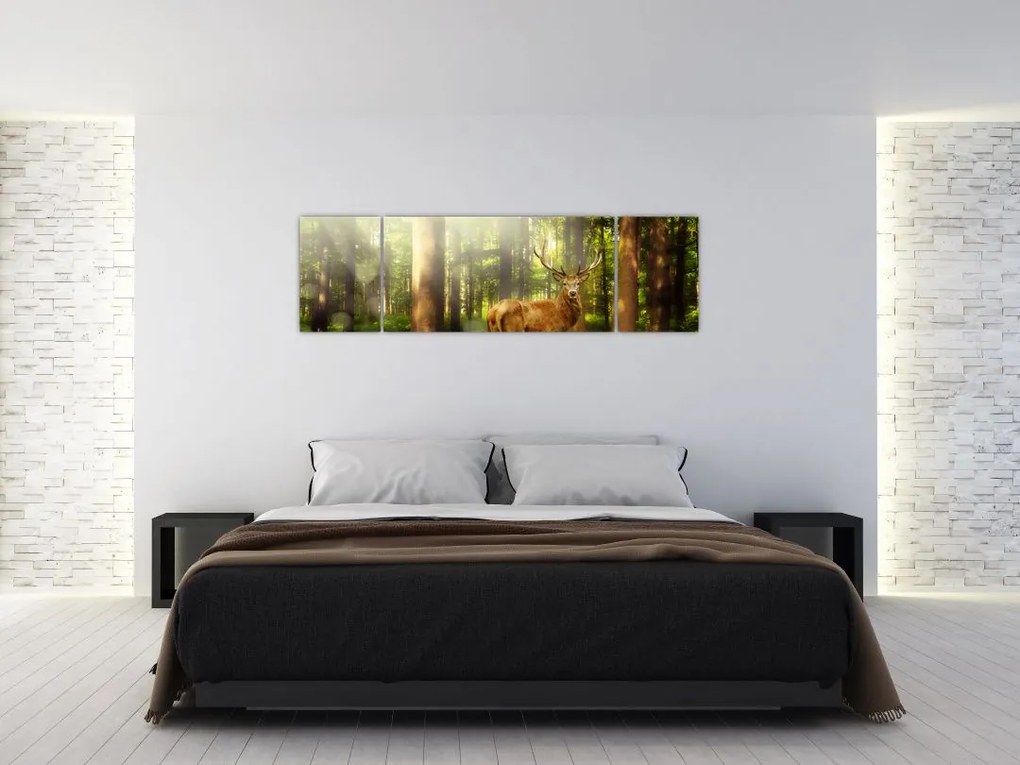 Obraz jelenia w lesie (170x50 cm)