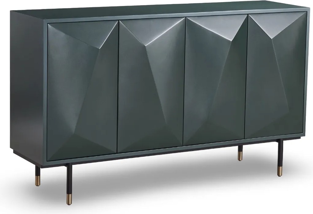 Designerska komoda 4-drzwiowa Stilig ST308 w kolorze perłowej zieleni
