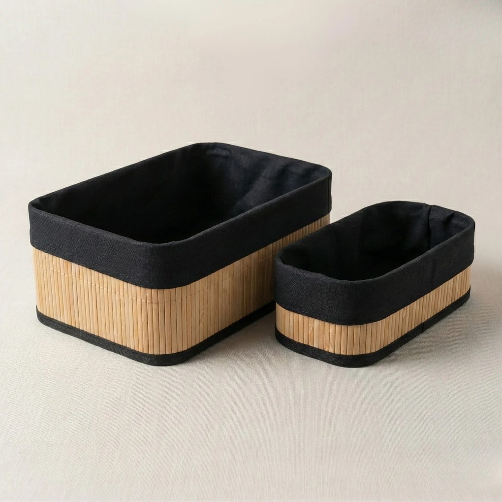 Zestaw bambusowych koszyków do przechowywania VINNO