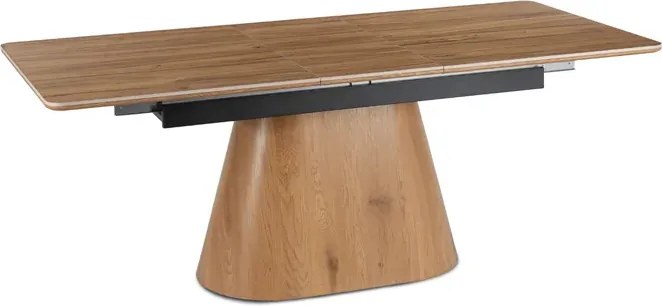 Zestaw Stół Rozkładany Ceramiczny LIZBONA 160-200 cm Dąb i 4 Krzesła ORBI Czarne/Dąb