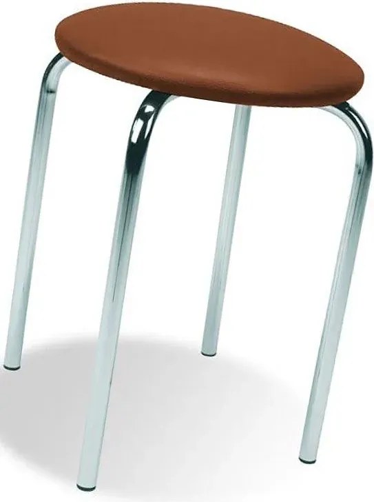 Brązowy Taboret Tapicerowany Kuchenny B3-L25
