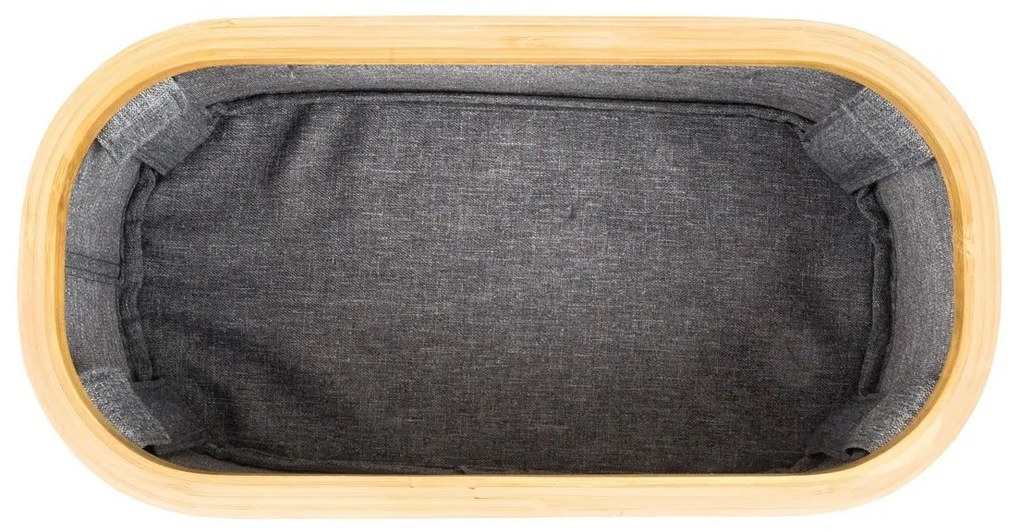 Pojemnik do przechowywania G21 30 x 15 x 15 cm, bambusowy z pokrywką, szary