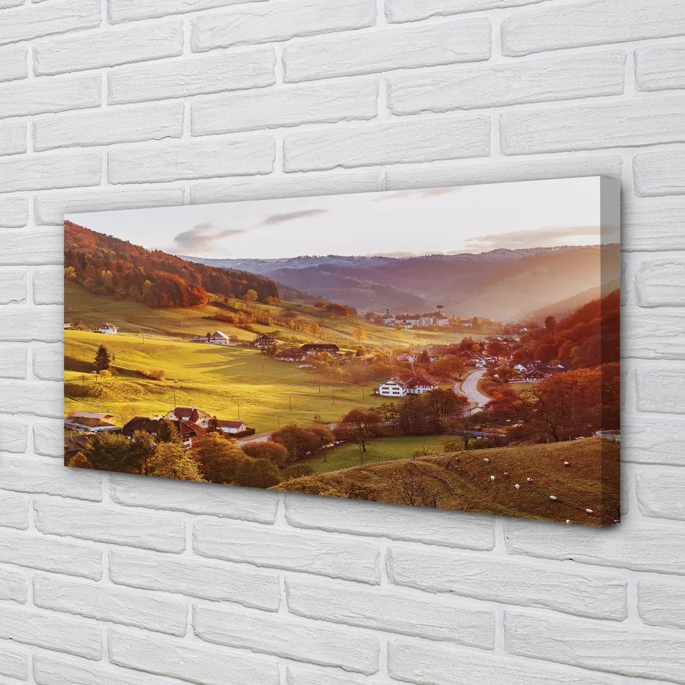 Obraz drukowany na płótnie Dolina w Objęciach Lasu