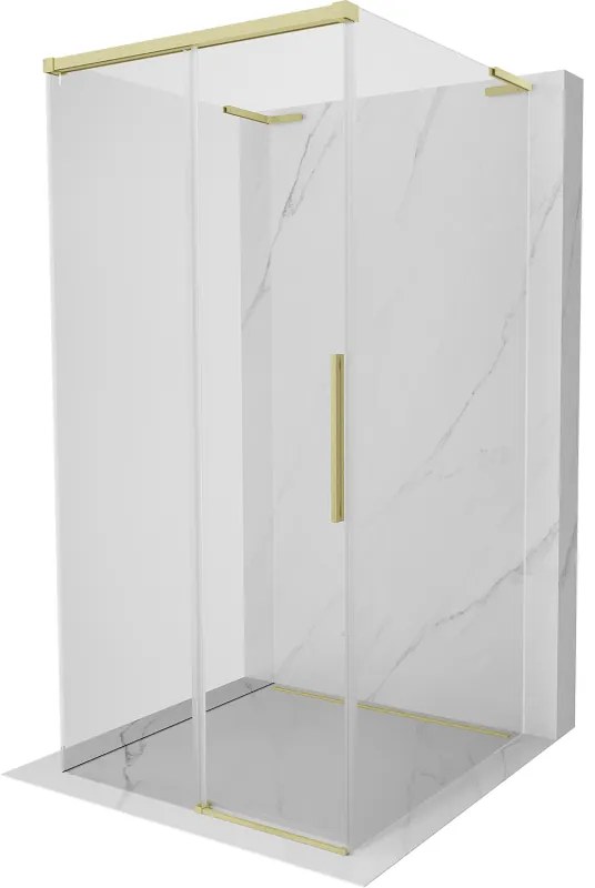 Mexen Rox-3S L kabina prysznicowa 3-ścienna rozsuwana 110 x 110 cm, transparent, złota szczotkowana - 8C2L-110-110-55-00-3S