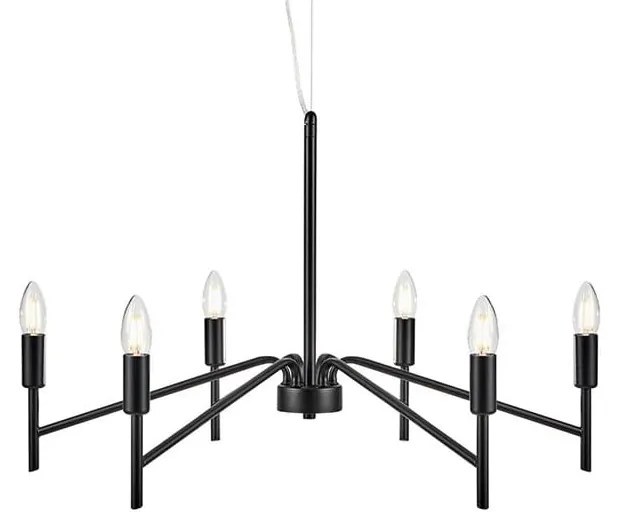 Czarna lampa wisząca Markslöjd Monarch, ø 70 cm