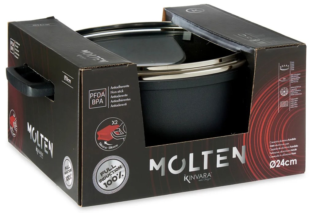 Garnek z nieprzywierającą powłoką MOLTEN z pokrywką, Ø 25 cm