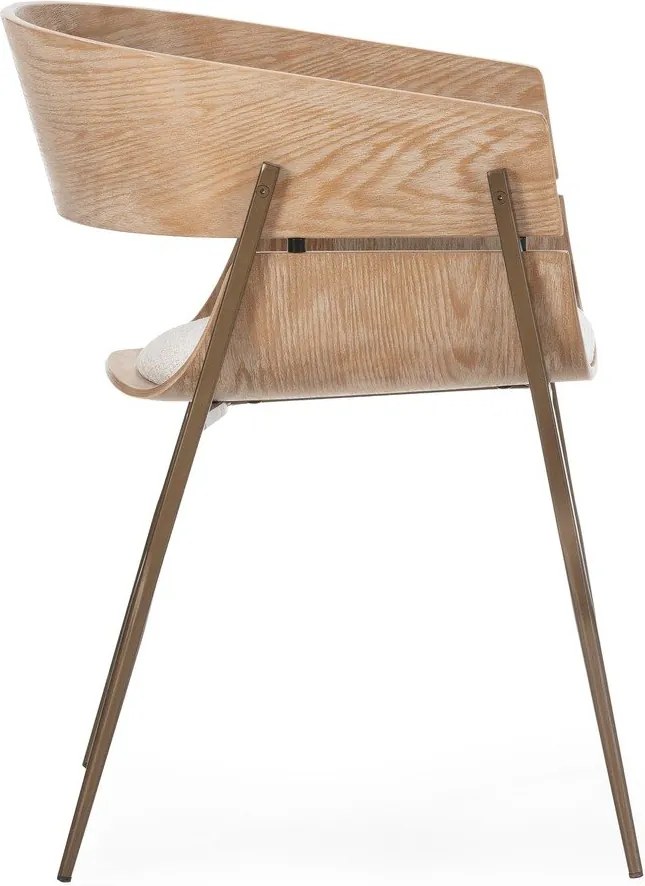 Tapicerowane fotele jadalniane zestaw z podłokietnikami 2 szt. w naturalnym kolorze Naia – MOME