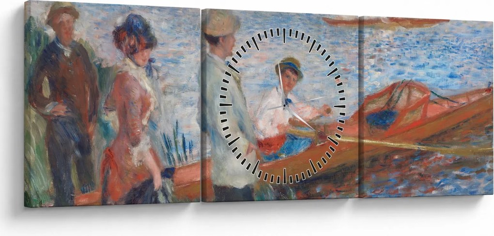 Obraz - Auguste Renoir, Oarsmen at Chatou, reprodukcje (z zegarem) (90x30 cm)