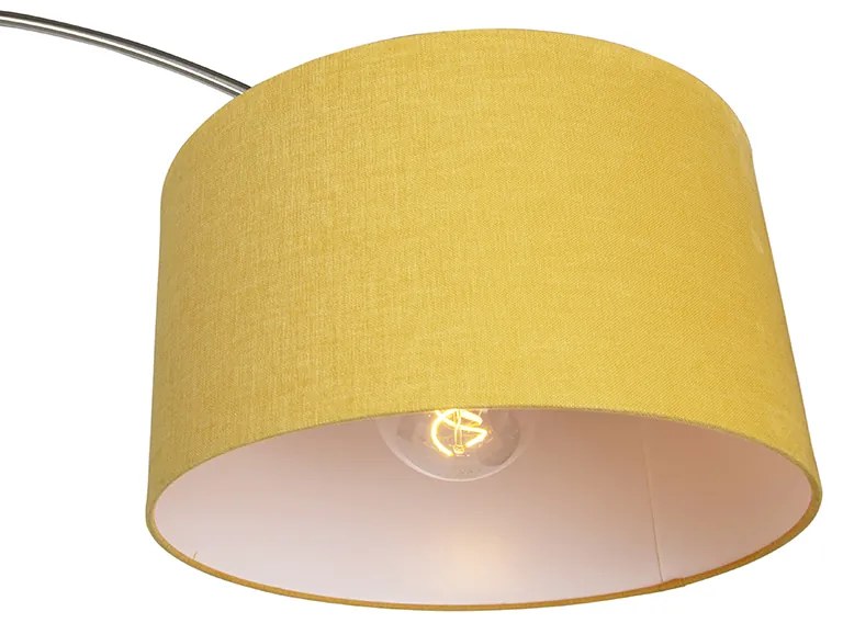 Luk Stalowa lampa łukowa z żółtym kloszem 35/35/20 - XXL Nowoczesny Oswietlenie wewnetrzne
