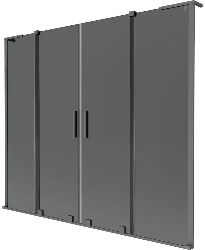 Mexen Velar L Duo parawan nawannowy 2-skrzydłowy rozsuwany 170 x 150 cm, grafit, gun metal - 896-170-003-42-95