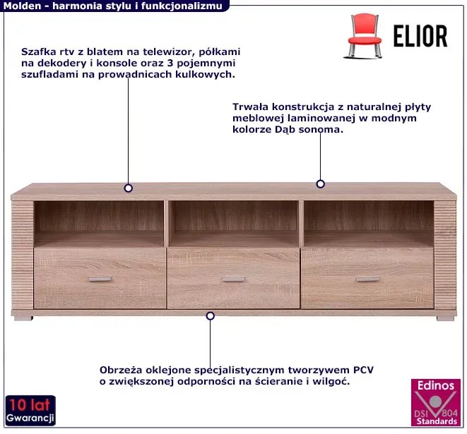 Szafka pod TV z szufladami - Molden 30X