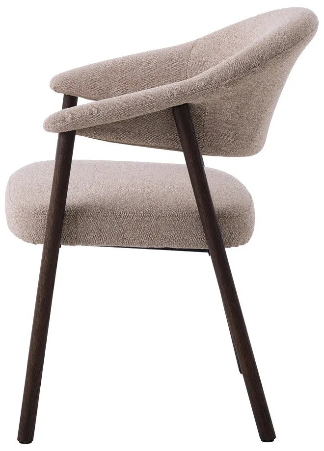Beżowe krzesła z litego drewna dębowego z podłokietnikami zestaw 2 szt. Elk – Unique Furniture