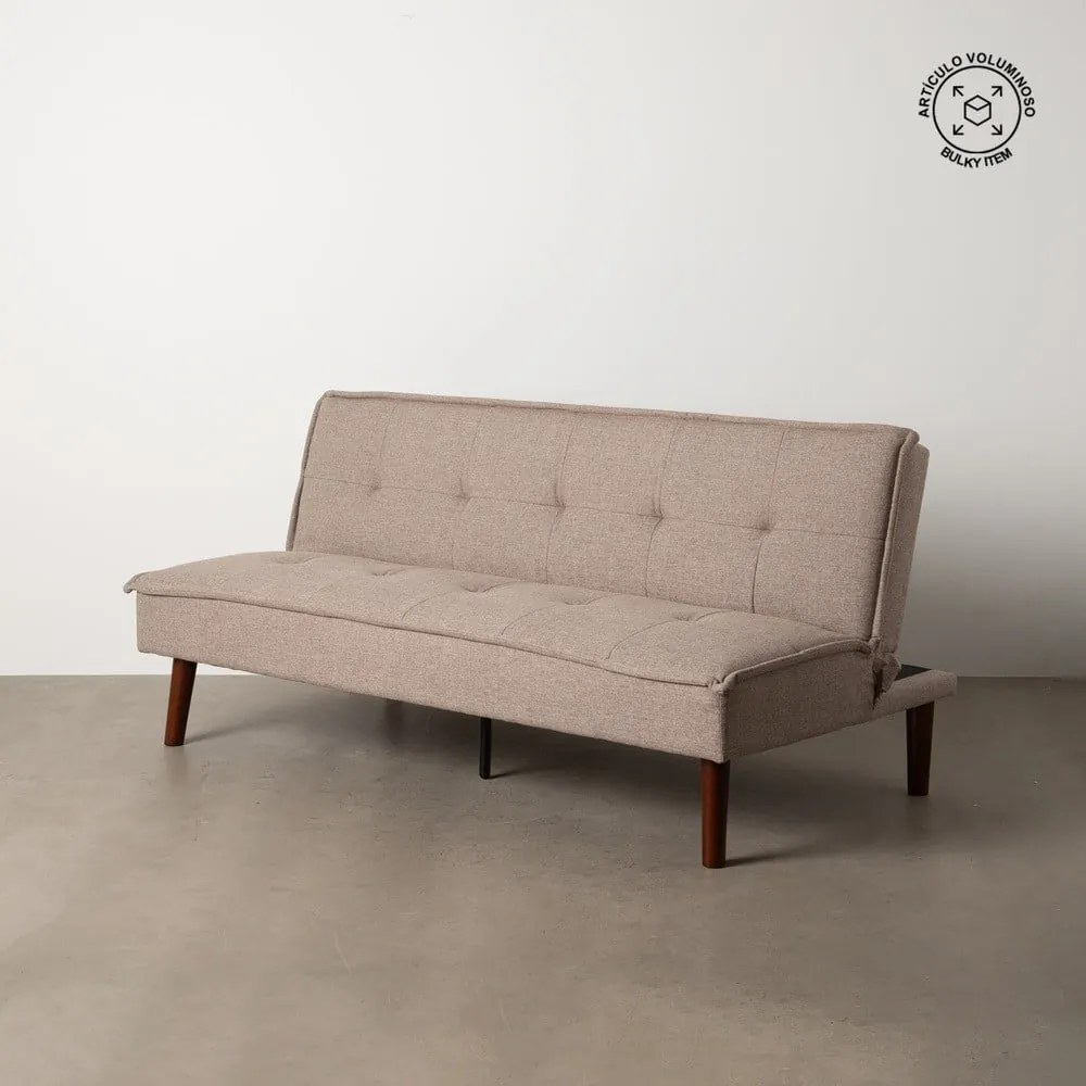 Szarobeżowa rozkładana sofa z tkaniny szenilowej 181 cm – Ixia
