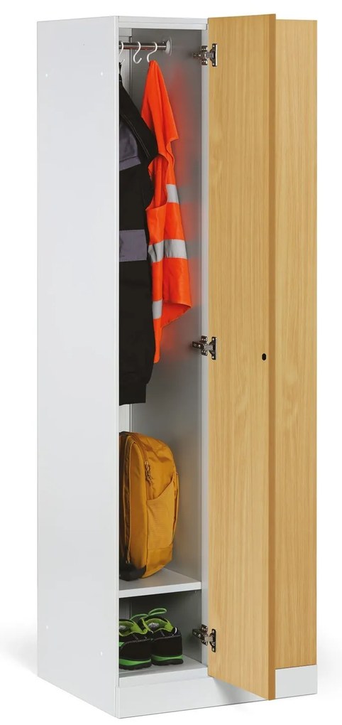 Szafka ubraniowa S1, 2-drzwiowa, 1850 x 600 x 500 mm, zamek kodowy, drzwi laminowane, brzoza