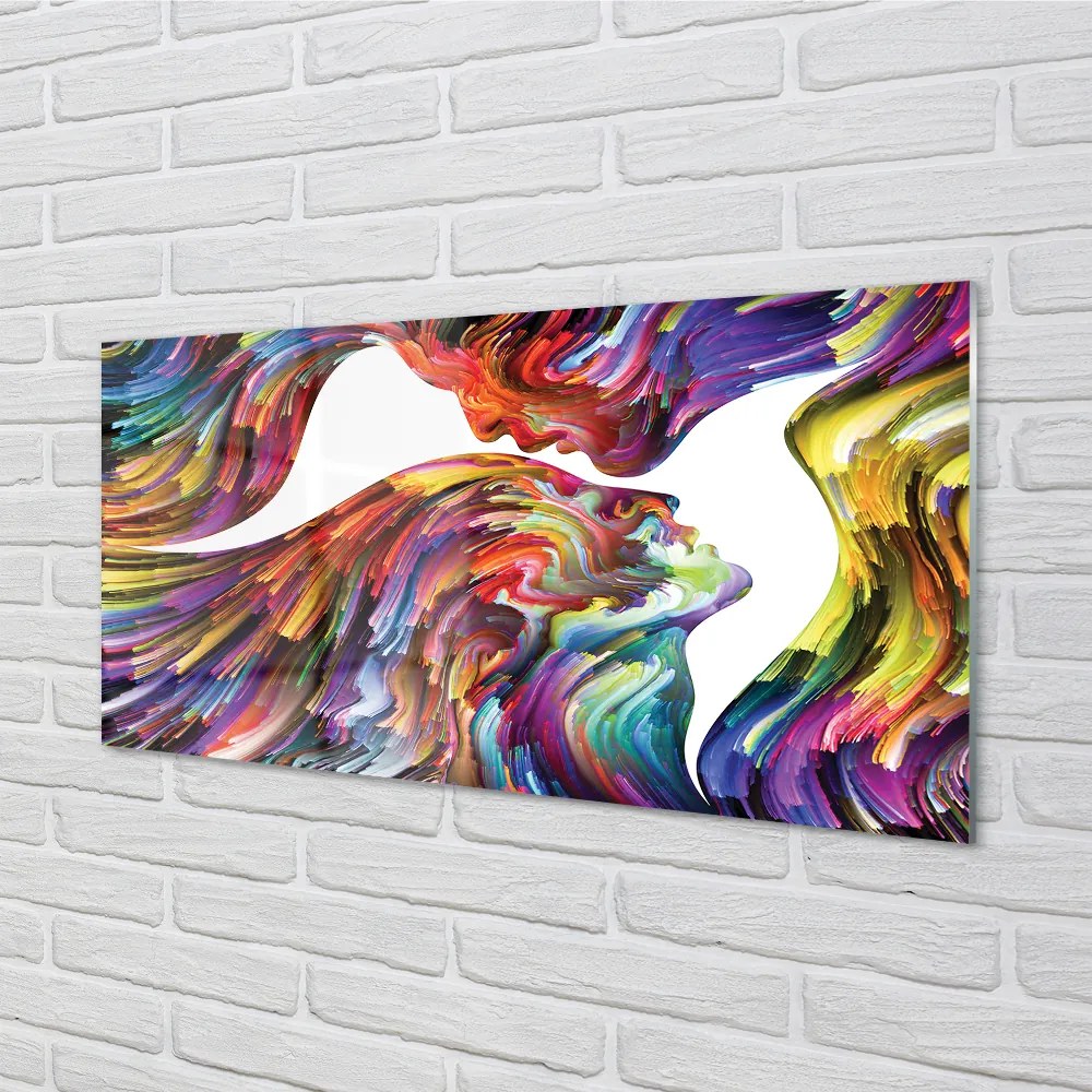 Panel nad Blat Kuchenny Abstrakcyjny Obraz Twarzy