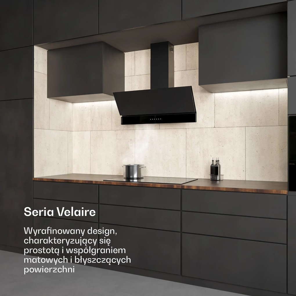 Klarstein Velaire Okap przyścienny skośny 90 cm