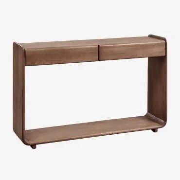 Konsola Prostokątna 120x30 Cm Z Drewna Tinsley Ciemny Akacjowy Brąz - Sklum