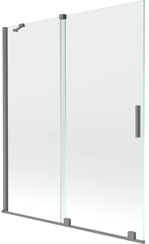 Mexen Velar parawan nawannowy 2-skrzydłowy rozsuwany 140 x 150 cm, transparent, gun metal - 896-140-000-01-95