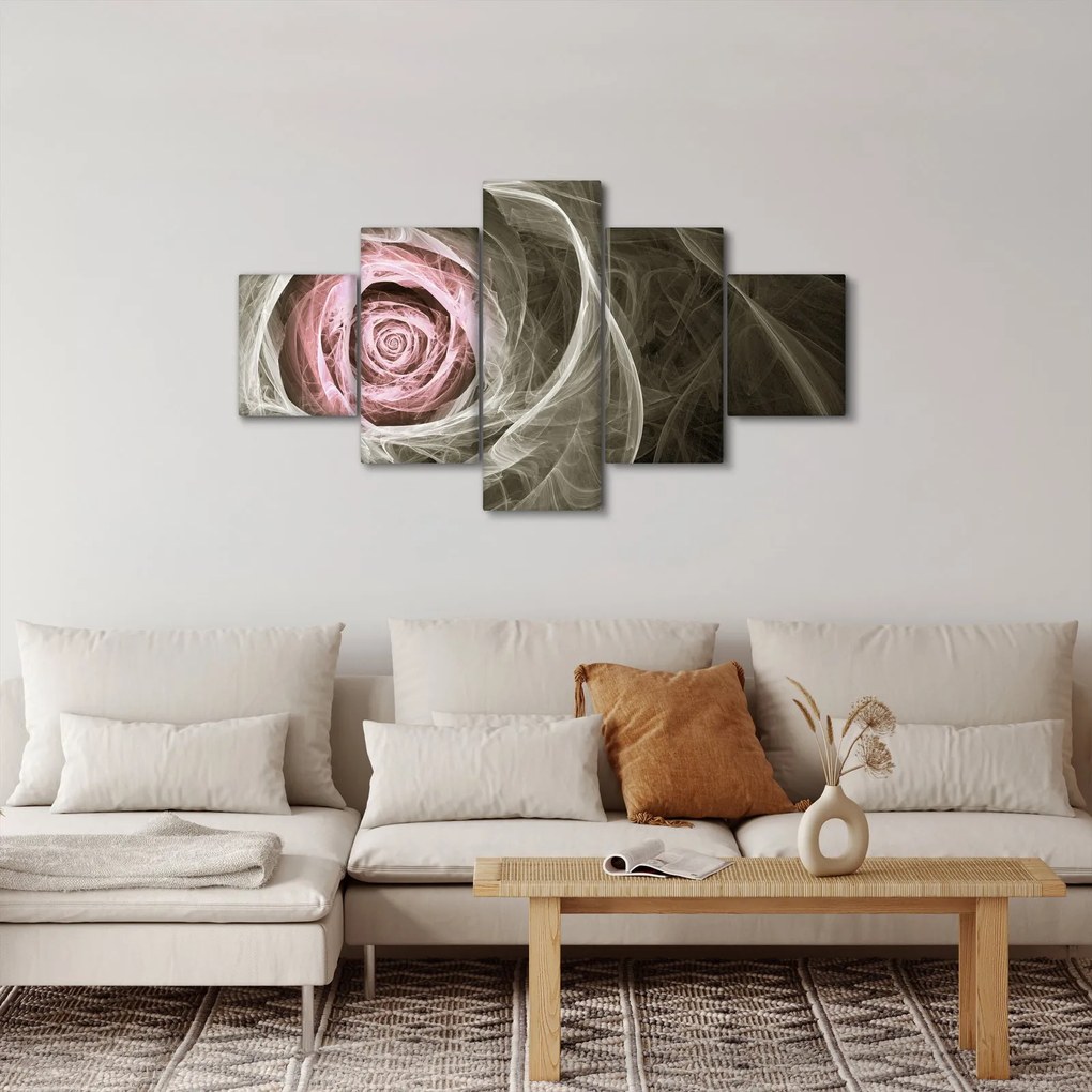Obraz - Abstrakcyjny róż jasnoróżowy (125x70 cm)