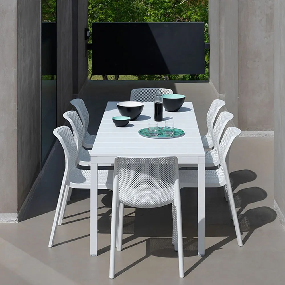 Stół ogrodowy rozkładany Rio Bianco 85 x 140 / 210 x 76 cm NARDI