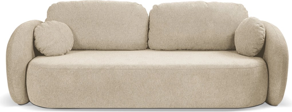 Masseno Sofa AMICO z funkcją spania i pojemnikiem na pościel, Rozkładana sofa - Kremowy, ARAGON 03