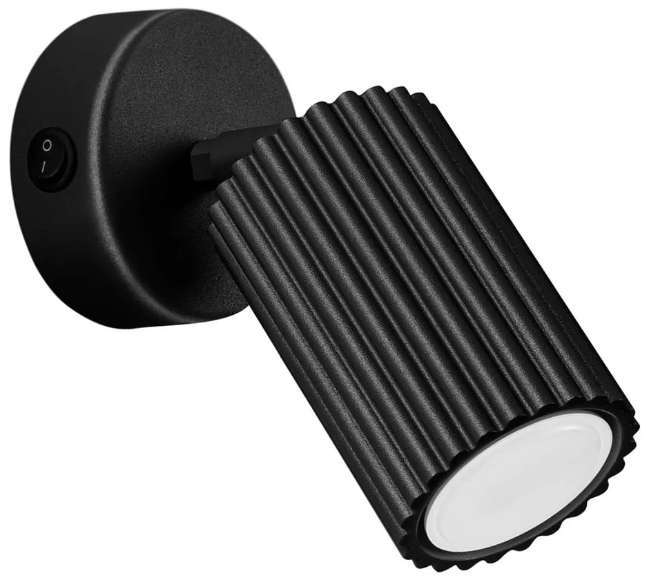 Czarna lampa punktowa 8x16 cm Gleam – Sollux