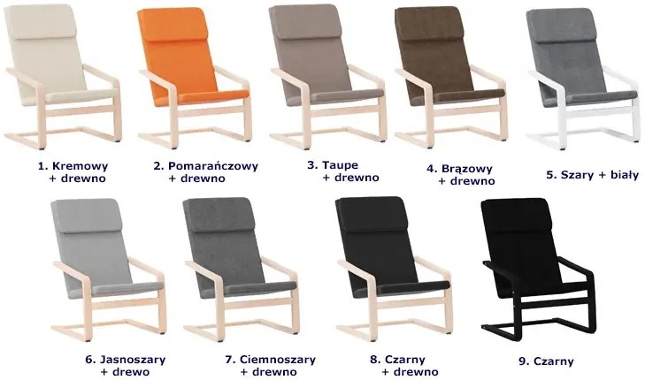 Kremowy tapicerowany fotel na płozach T5-G95