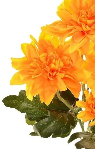 Sztuczna kwiat Dahlia żółta, 54 cm