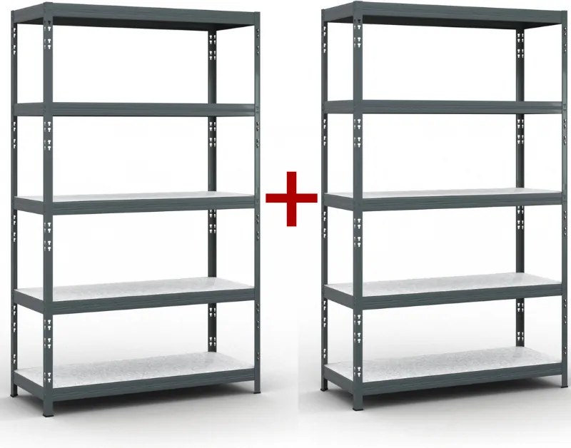 Regał półkowy 1+1 GRATIS, 1966x1200x500 mm, nośność 280 kg