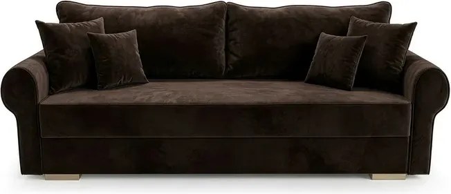 Sofa z Funkcją Spania RELON Brązowa Nowoczesna