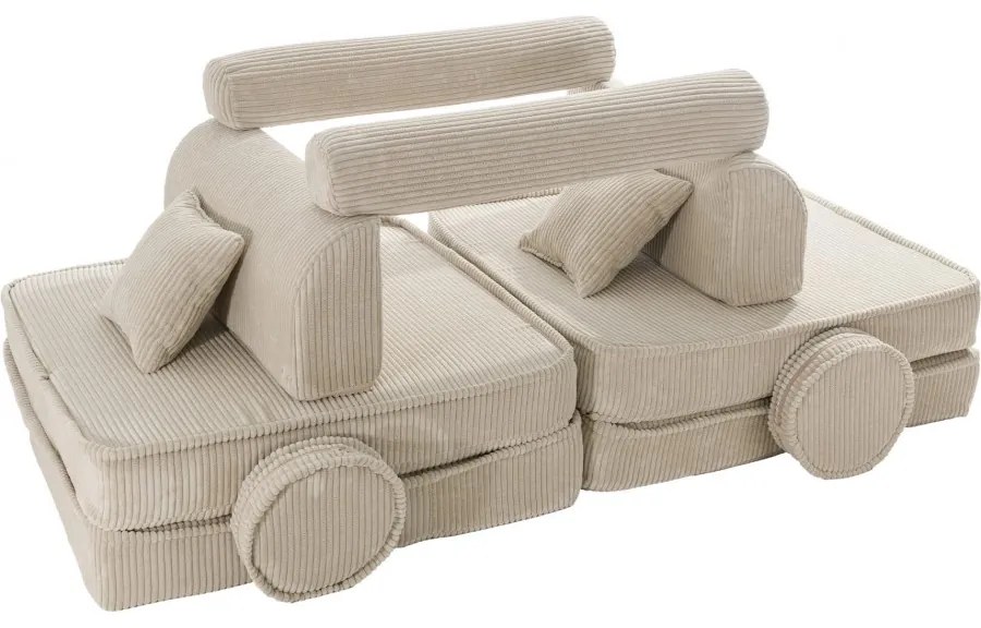 Aesthetic sztruksowa sofa dziecięca, ecru - meowbaby®