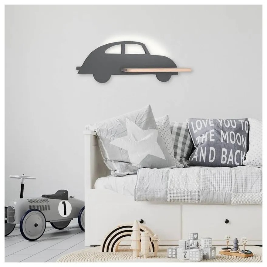 Szara lampa dziecięca Car – Candellux Lighting