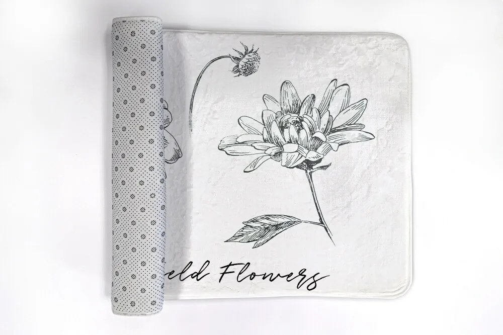 Dywanik łazienkowy antypoślizgowy Dywanik łazienkowy antypoślizgowy Kwiaty Szkic