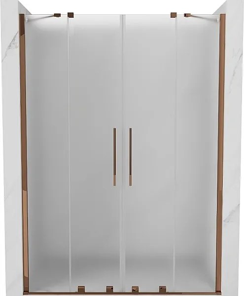 Mexen Velar Duo drzwi prysznicowe rozsuwane 150 cm, szron, różowe złoto - 871-150-000-32-60