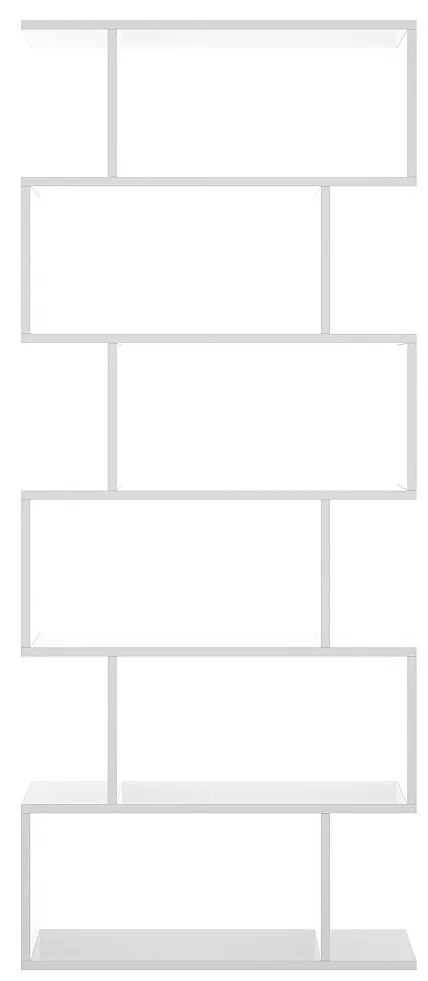 Wysoki regał TOMINI - 6 wnęk - Kolor: biały.