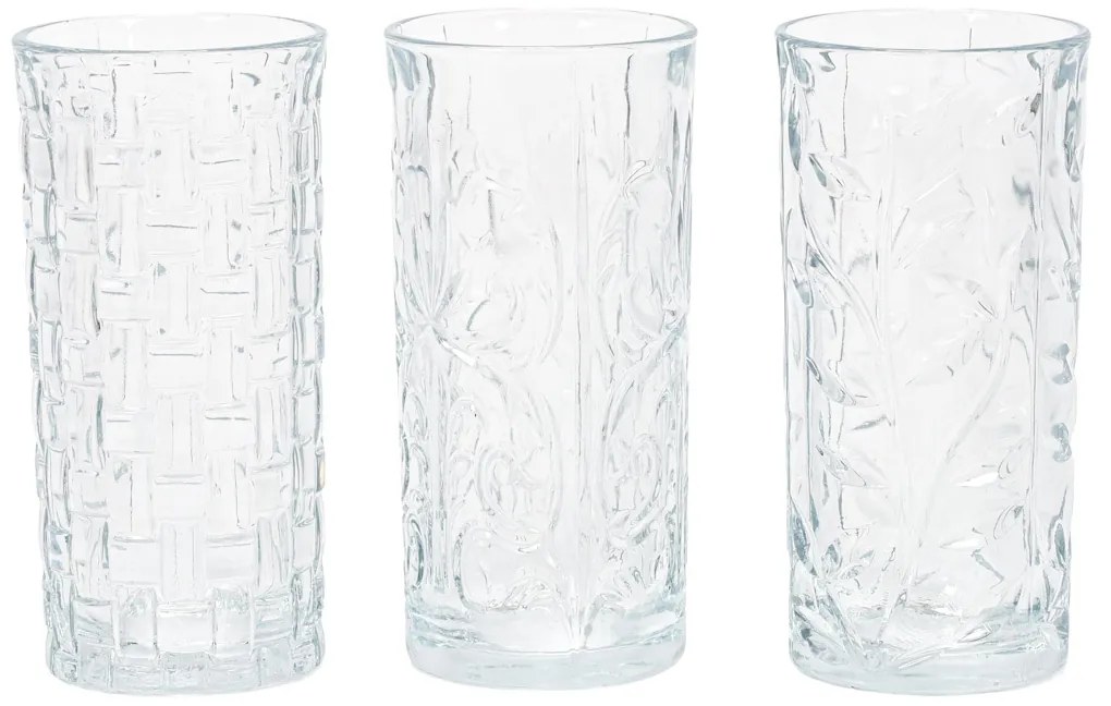 Zestaw 3 szklanek we wzory, 380 ml