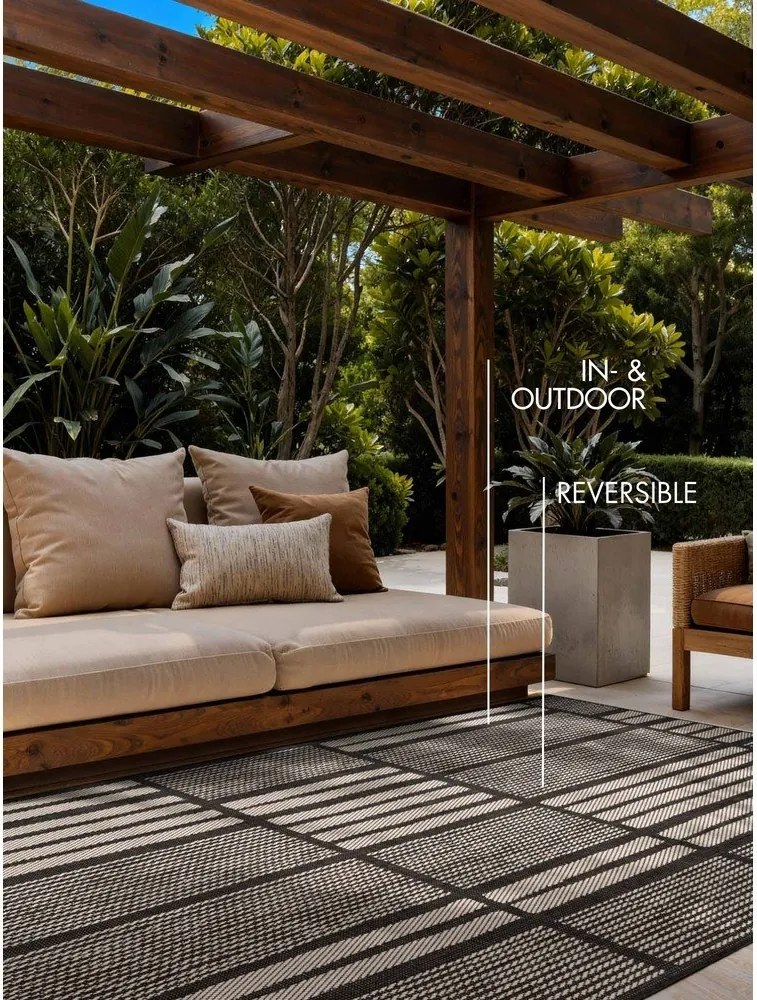 Czarny/kremowy dywan odpowiedni na zewnątrz 120x170 cm Haringey Allington – Ted Baker