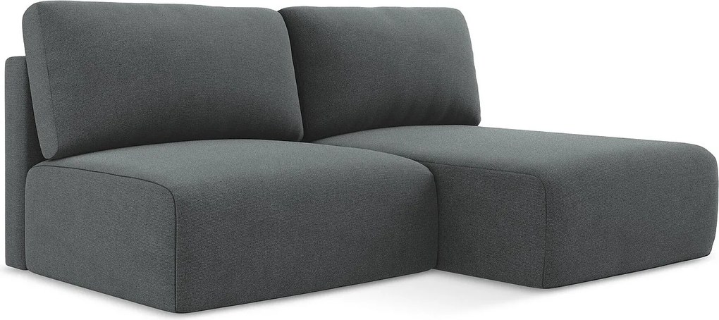 Otwarty Prawy narożnik z funkcją spania - z tkaniny strukturalnej - szary - KONA