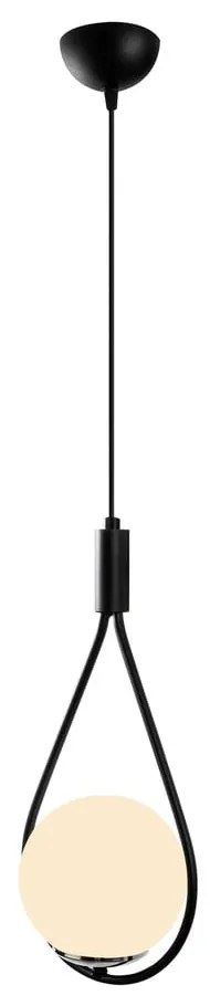 Czarno-biała lampa wisząca ze szklanym kloszem Mudoni – Opviq lights
