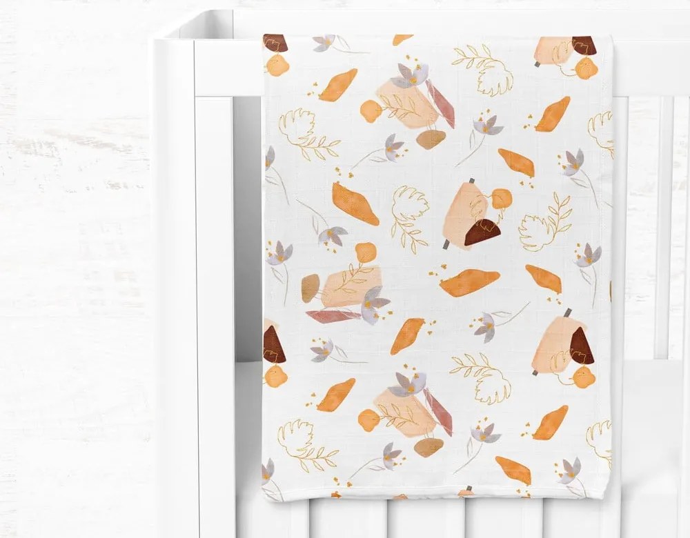 Biały koc dziecięcy muślinowy 75x100 cm Boho – Mijolnir