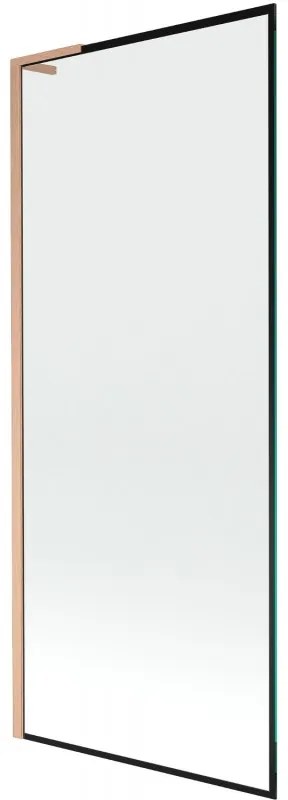 Mexen Next L parawan nawannowy 1-skrzydłowy 80 x 150 cm, czarna ramka,  miedź szczotkowana - 895-080-000-03-70-65