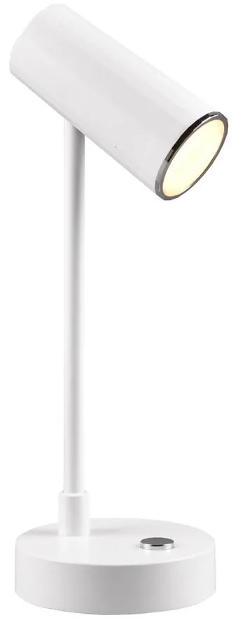 Biała lampa stołowa LED ze ściemniaczem (wys. 28 cm) Lenny – Trio