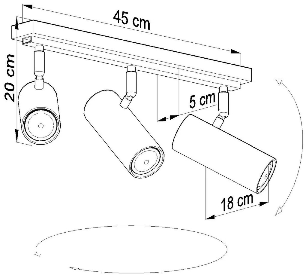 Regulowany plafon reflektory D5-L91