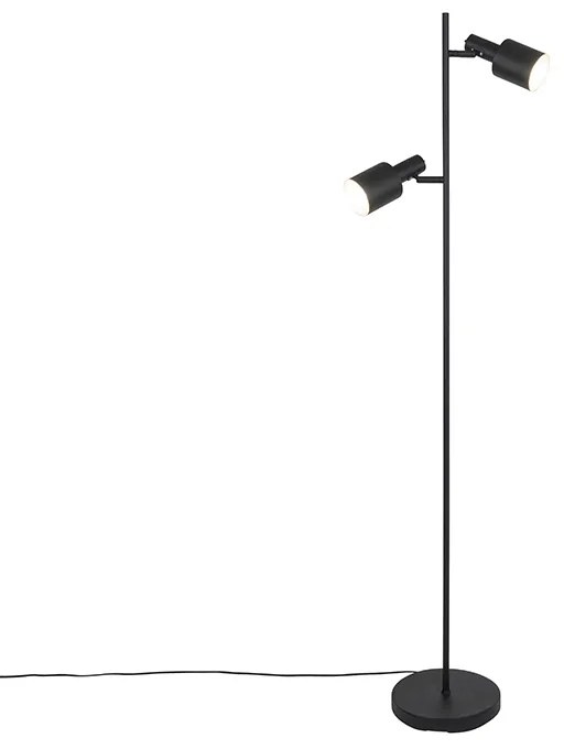 Nowoczesna lampa stojąca czarna 2-światłowa - Stijn Nowoczesny Oswietlenie wewnetrzne