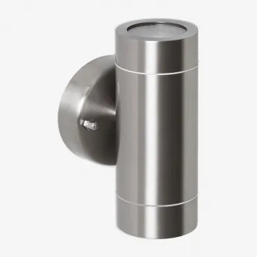 Zewnętrzna Lampa Ścienna Ze Stali Nierdzewnej Z 2 Punktami Świetlnymi Jaxten Chrome - Sklum
