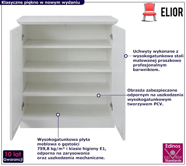 Biała nowoczesna komoda - Jayden 3X